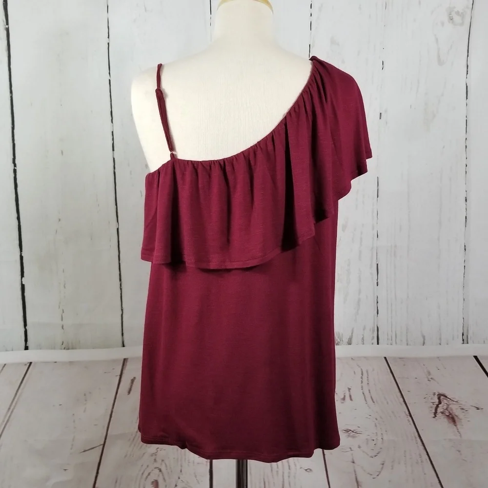 PINK ROSE Women's One-Shoulder Top - Picture 4 of 6